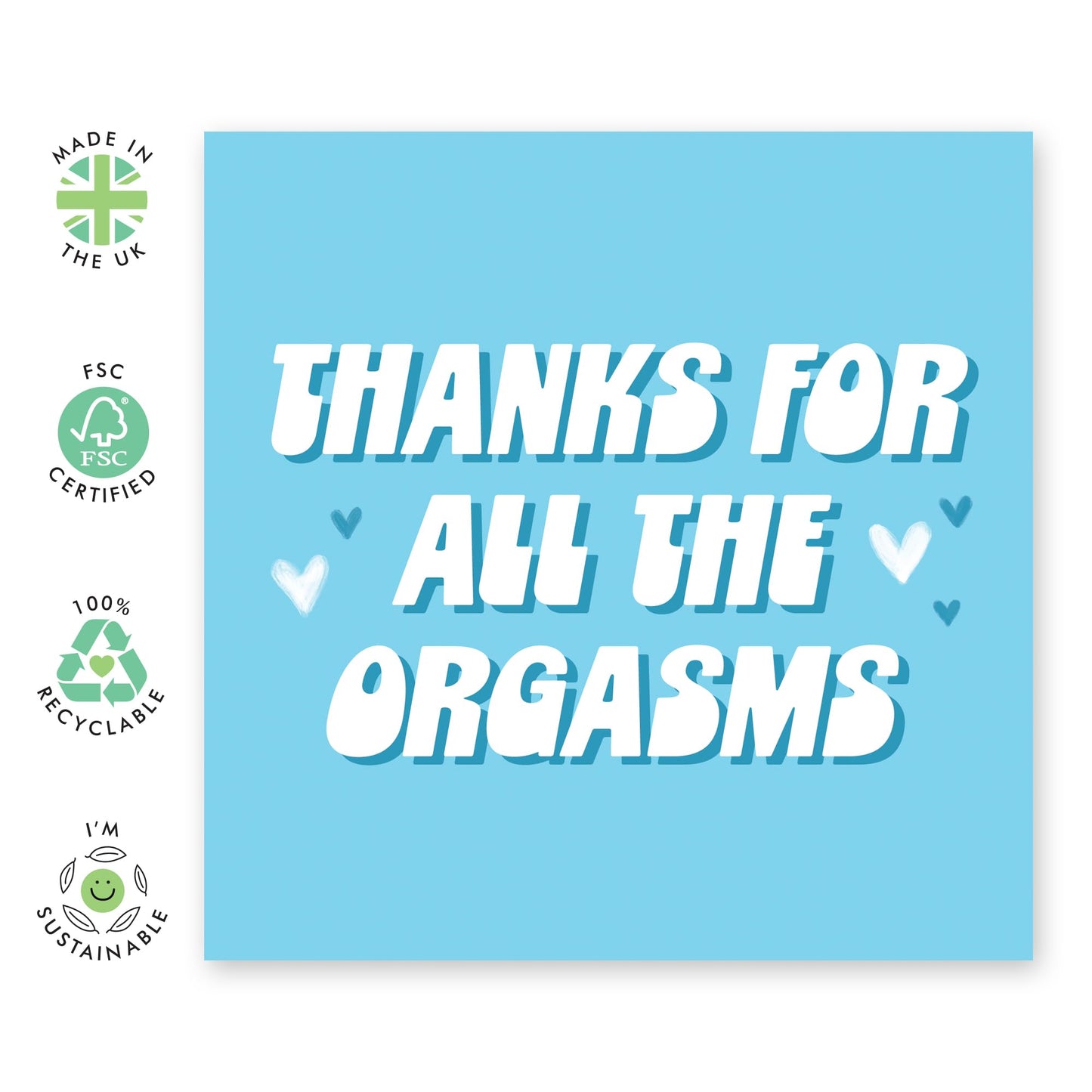 Boyfriend Birthday Card Funny - Thanks For All The Orgasms - Valentine's Card For Husband - Raunchy Anniversary Card For Couple - I Love You Gifts For Him Her - Comes With Cute Stickers By Central 23