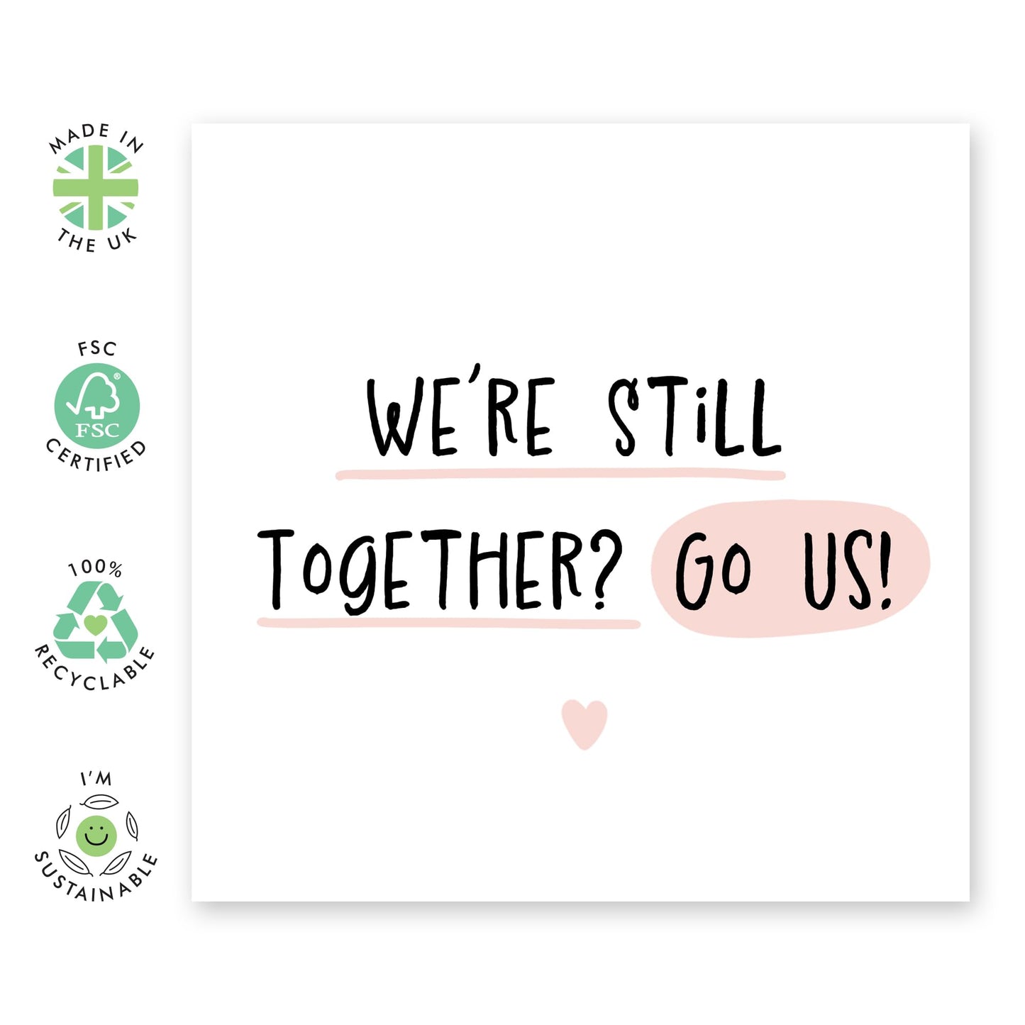 Wedding Anniversary Cards For Husband Wife - We're Still Together? - Cute Anniversary Card For Him Her - Gifts For Boyfriend Girlfriend Partner Couple - Comes With Stickers - By Central 23