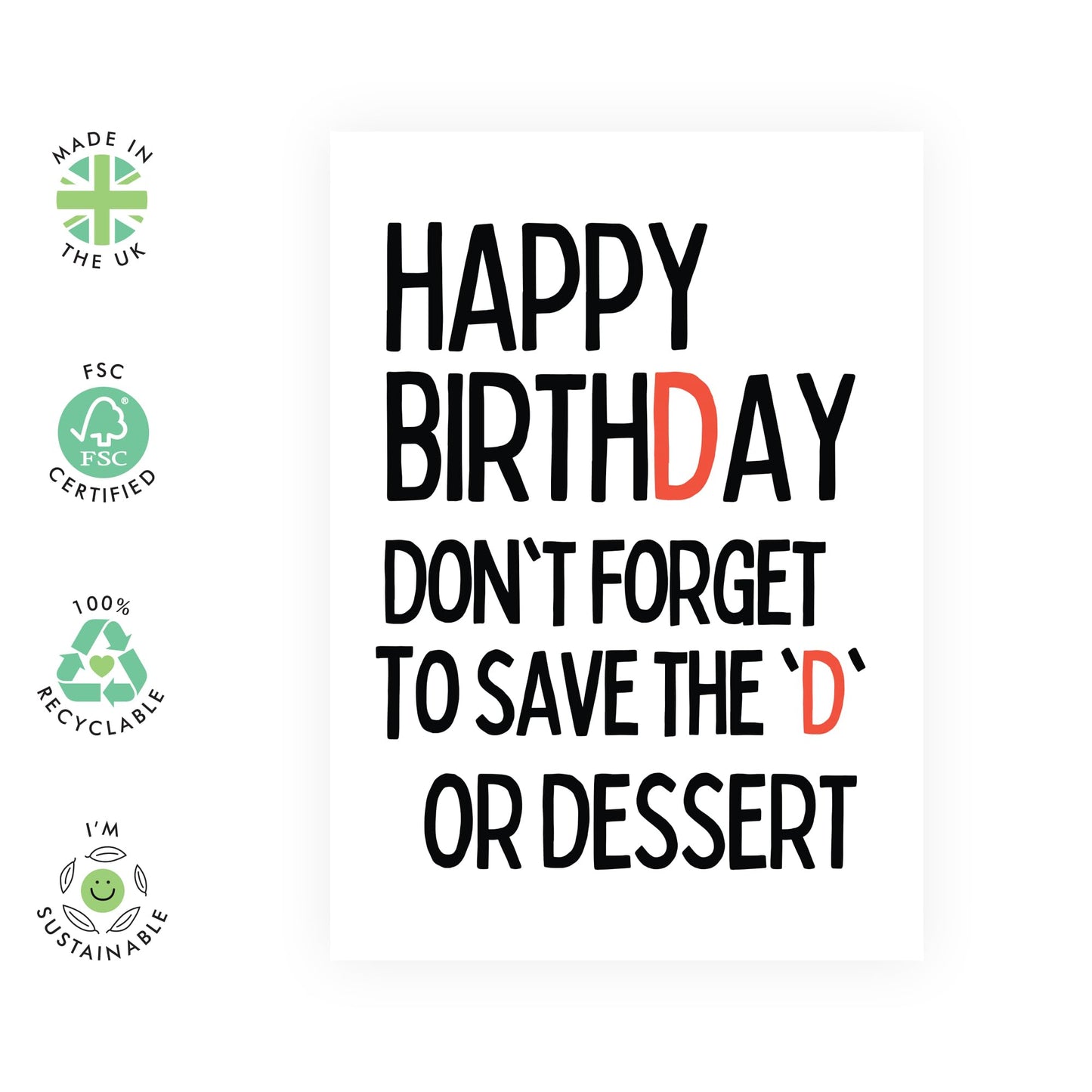 Wife Birthday Cards From Husband - Save The D For Dessert - Naughty Girlfriend Birthday Card - Funny Greeting Cards For Partner Couple Fiancee - Comes With Stickers - By Central 23