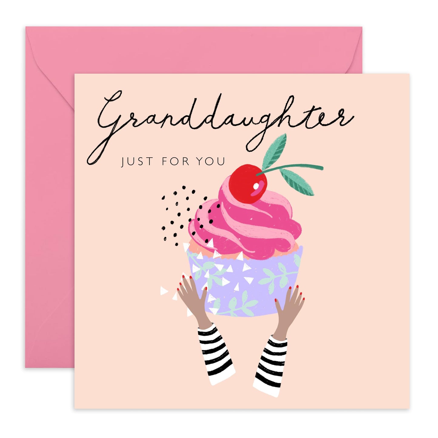 Granddaughter Greeting Cards For Her - Granddaughter Birthday Cards For Girls Teens - Bday Cupcake Flowers - Granddaughter Gifts For Women - Comes With Fun Stickers By Central 23