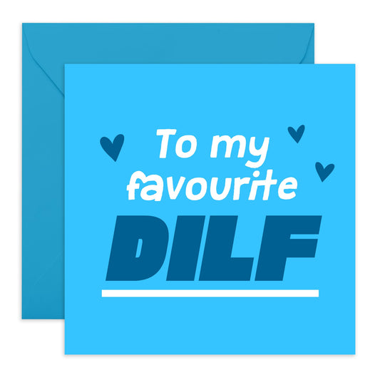 Husband Birthday Cards - Favourite D*lf - Naughty Wedding Anniversary Card For Husband - Rude Valentines Day Card For Partner Couple Fiance - Comes With Stickers - By Central 23