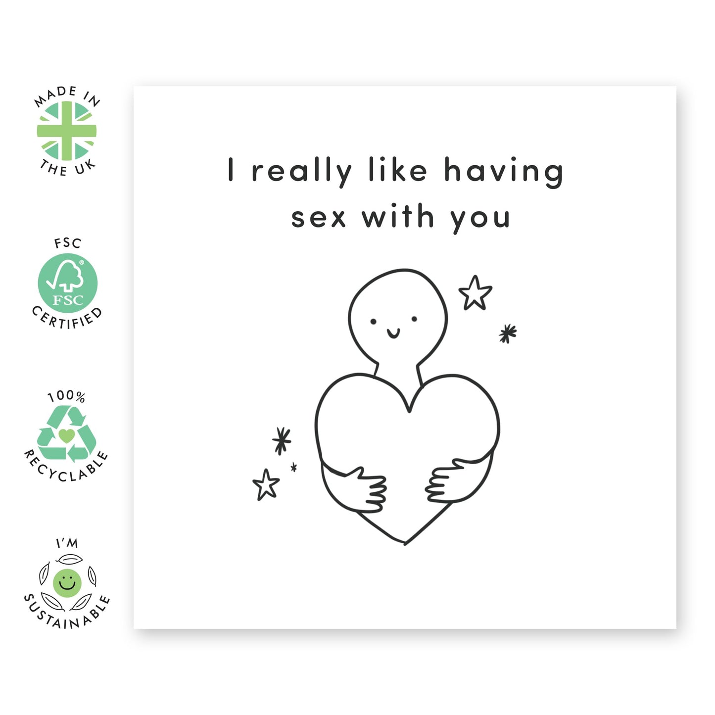 Valentines Card For Boyfriend Girlfriend Couples - I Really Like Having Sex With You - Birthday Card For Adult Men Women - Anniversary Card - For Husband Wife - Comes With Stickers By Central 23