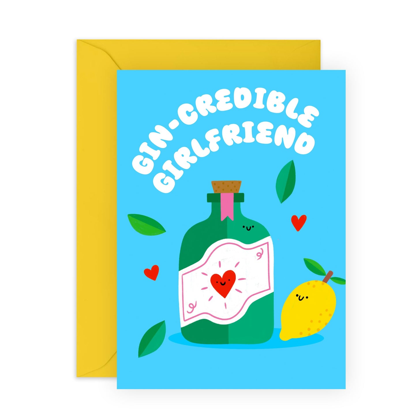 Valentines Card For Girlfriend - Gin-Credible-Girlfriend - Anniversary Card For Her - Gift From Boyfriend - Comes With Stickers - By Central 23
