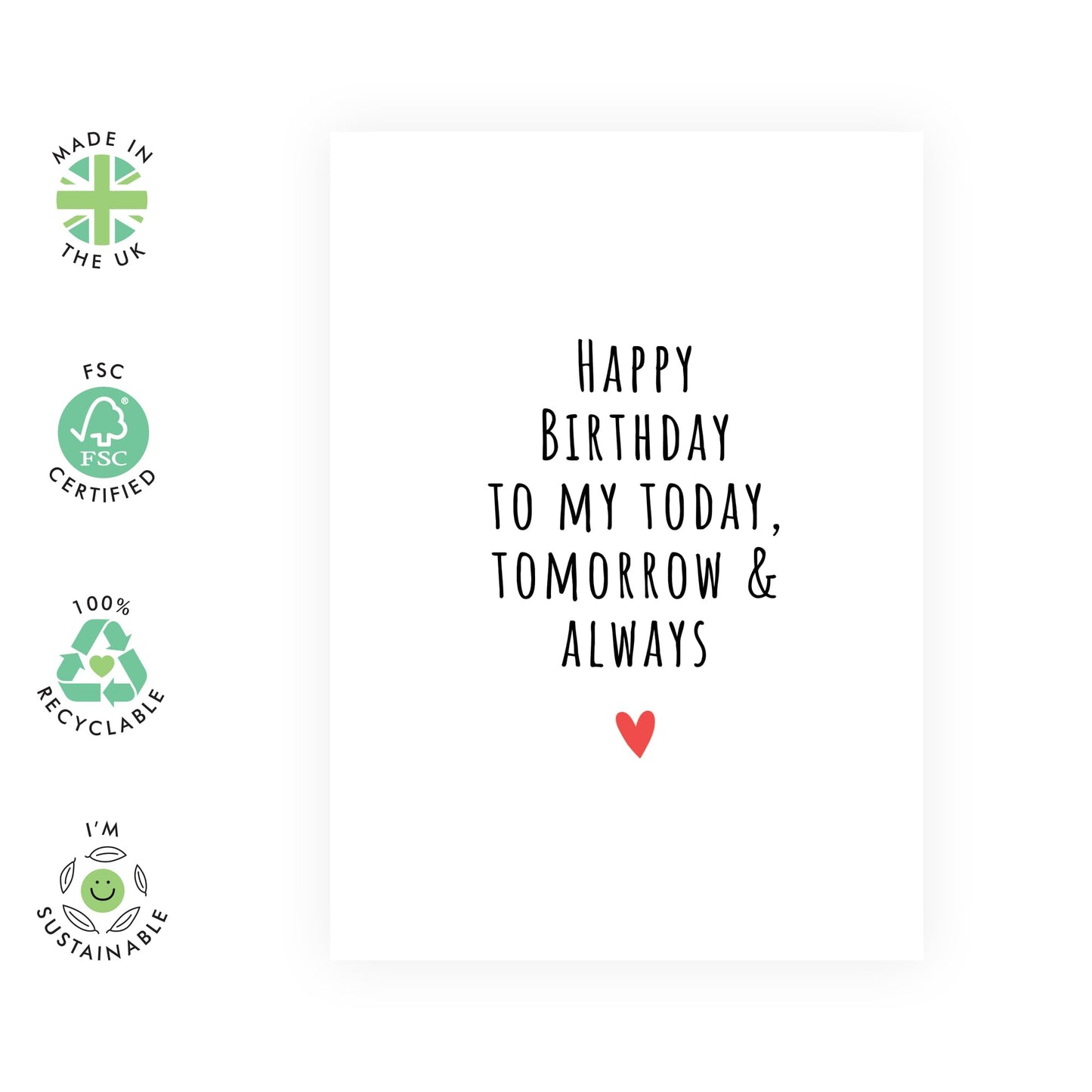 Wife Birthday Card From Husband - To My Tomorrow And Always - Sweet Greeting Card For Partner Fiance Boyfriend Girlfriend - Sweet Couples Gifts - Comes With Cute Stickers By Central 23
