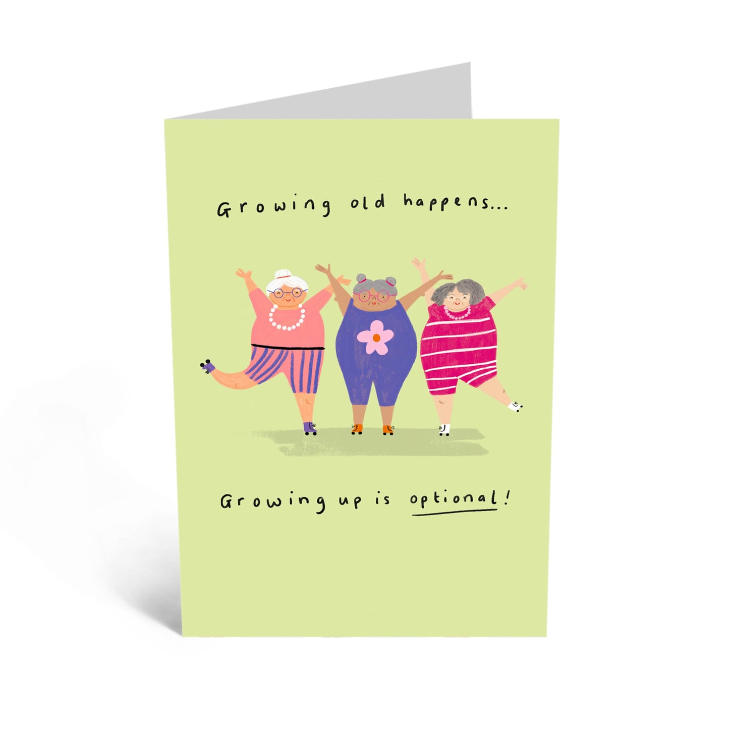 Playful Greeting Card - 'GROWING UP OPTIONAL' - Perfect for Celebrating the Joy of Staying Young - Ideal for Her, Friends, Family, BFFs and Anyone Who Embraces Fun - Comes With Stickers By Central 23