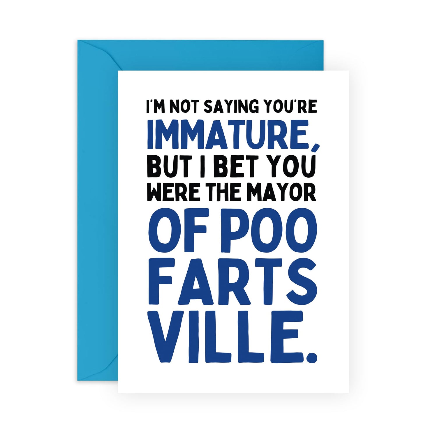 Hilarious Birthday Card - 'Poo Farts Ville' - Gifts for Colleagues, Co-workers, Best Friends, Cousin, Bruv ,Mate, Bro, Besties - Dear Mayor - Comes with Fun Stickers