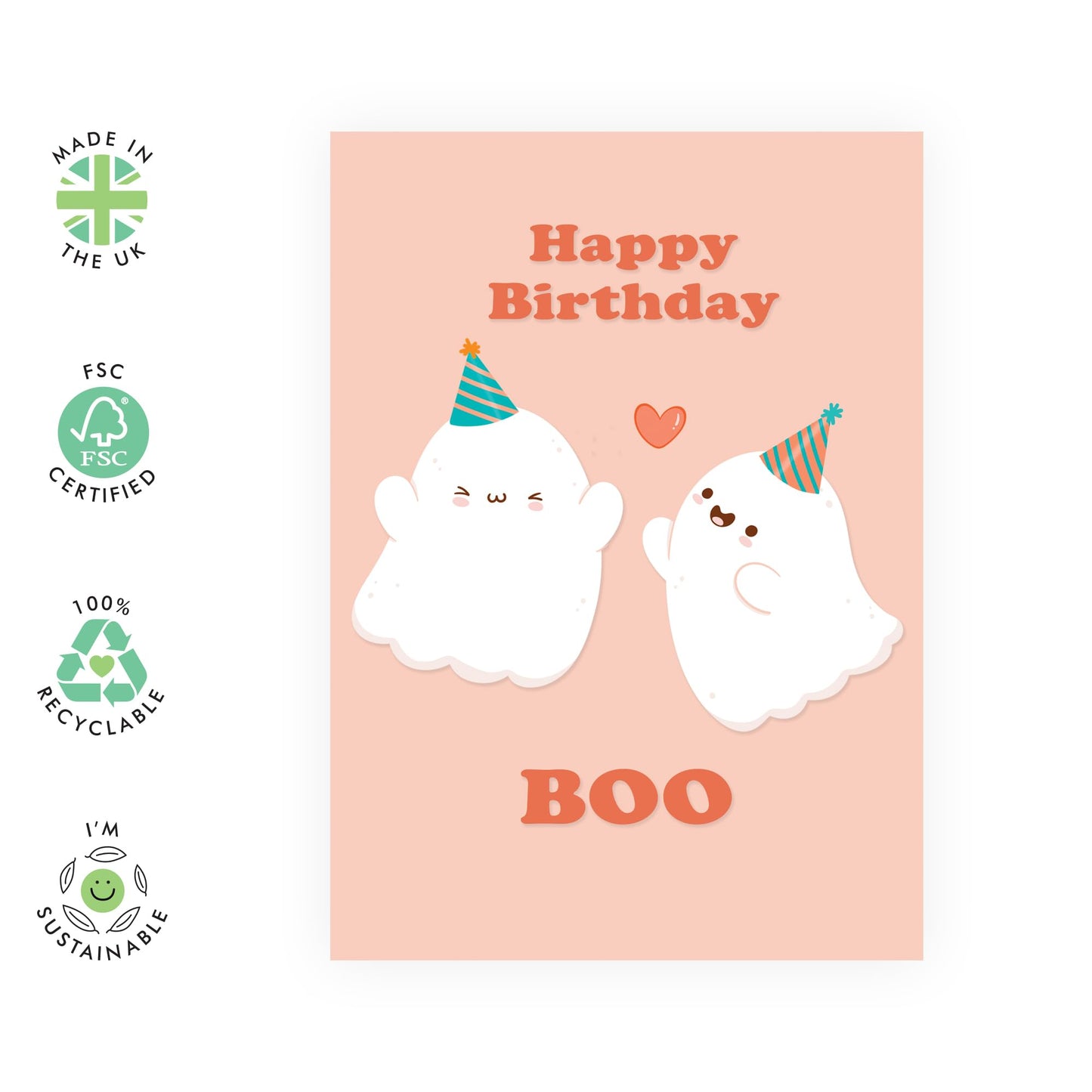 Boyfriend Birthday Card - Girlfriend Birthday Cards - Happy Birthday Boo - Sweet Funny Witty - Gifts For Husband Wife Partner Him Her - Comes With Fun Stickers by Central 23