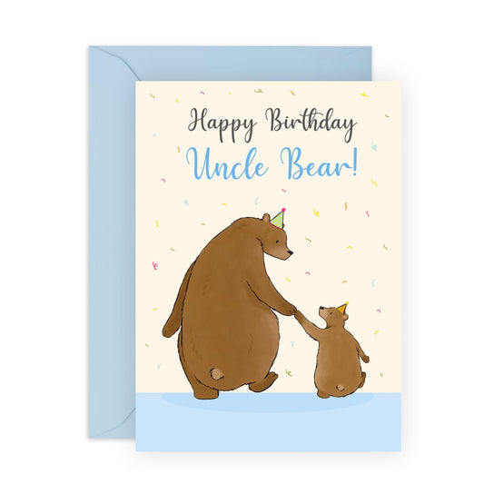 Uncle Birthday Card - Happy Birthday Uncle Bear - Hilarious Birthday Card - Funny Greeting Cards For Men - Gifts For Male - Birthday Card From Nephew Niece - Comes With Fun Stickers - By Central 23