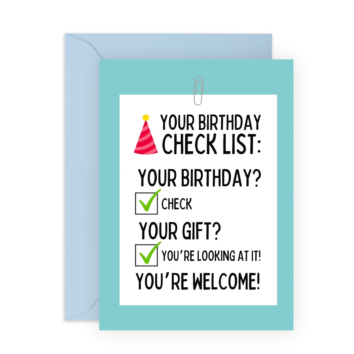 Happy Birthday Card For Men Women - Birthday Checklist - Funny Birthday Cards For Mum Dad Brother Sister - Gifts For Him Her - Comes With Stickers - By Central 23