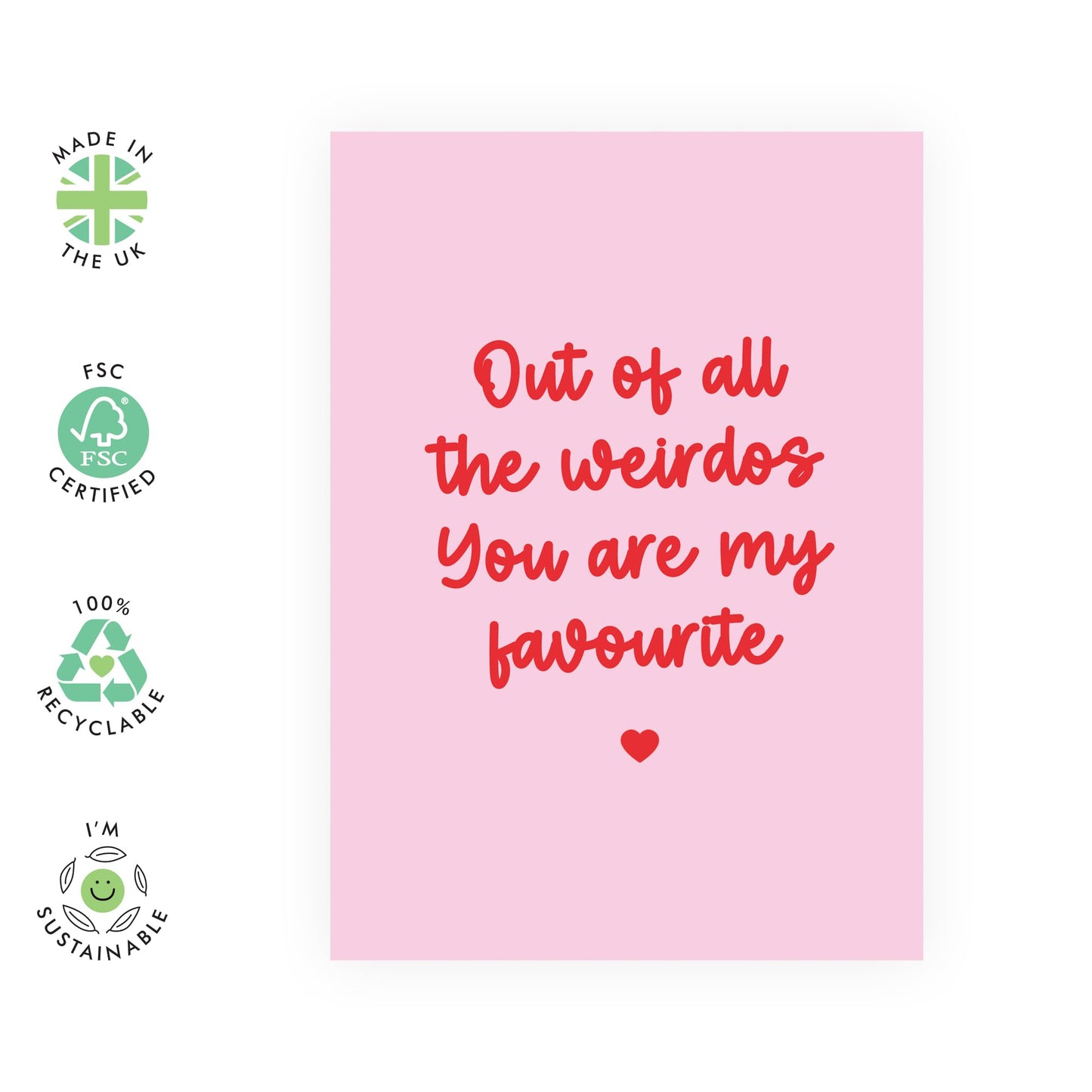 Husband Birthday Card From Wife - Out Of All The Weirdos - Boyfriend Birthday Card - Funny Birthday Greeting Cards For Men Brother Friends - Valentines Day Cards - Comes With Stickers - By Central 23