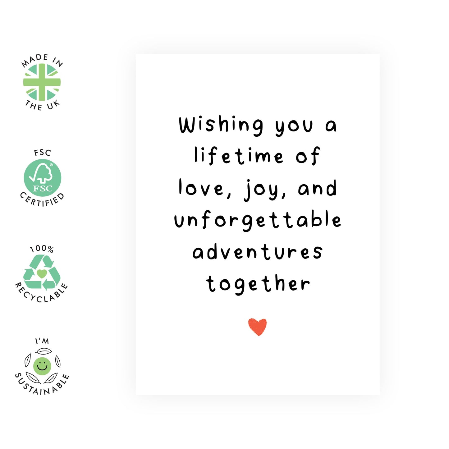 Romantic Love Card For Couples - 'Adventures Together Love' - Gifts for Wife, Husband, Girlfriend, Boyfriend, Him, Her, Partner, Married Couples - Valentines Day - Comes with Fun Stickers