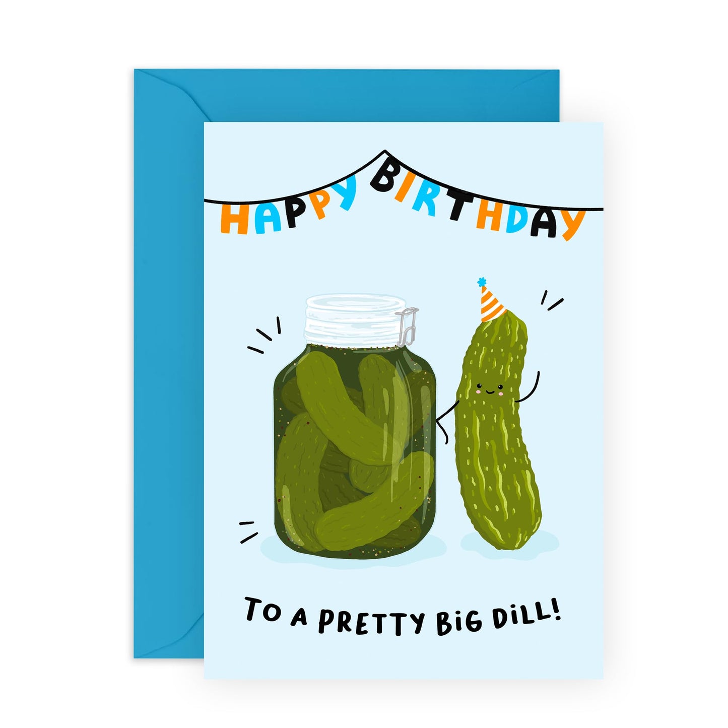 Birthday Cards for Women Men – “You’re a Pretty Big Dill” –Funny Pickle Greeting Gifts for Him, Her, Wife, Husband, Boyfriend, Girlfriend, Friends, Partner - Hilarious Jokes - Comes with Stickers