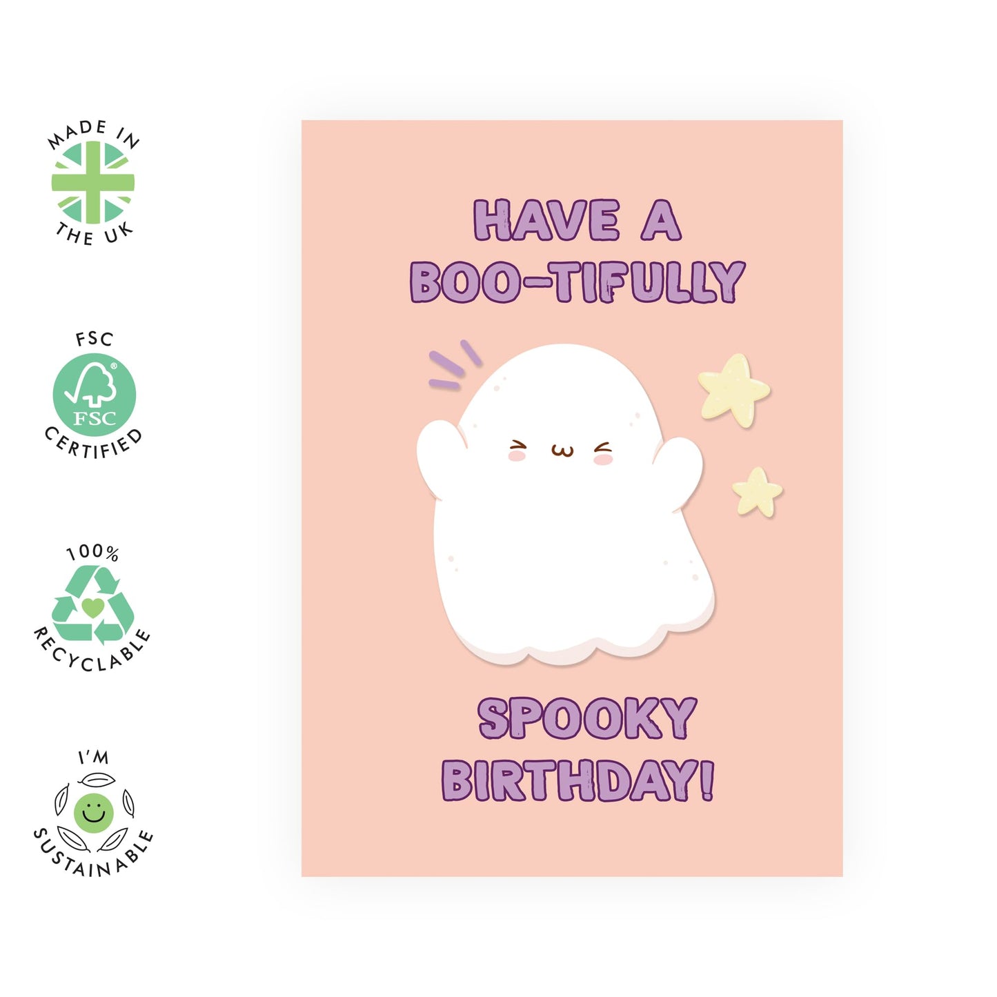 Cute Birthday Cards For Him Her - Boo-tifully Spooky Birthday - Girl Birthday Card From Mum Dad - Cheer Up Gifts For Kids Daughter Son - Halloween - Comes With Fun Stickers - By Central 23