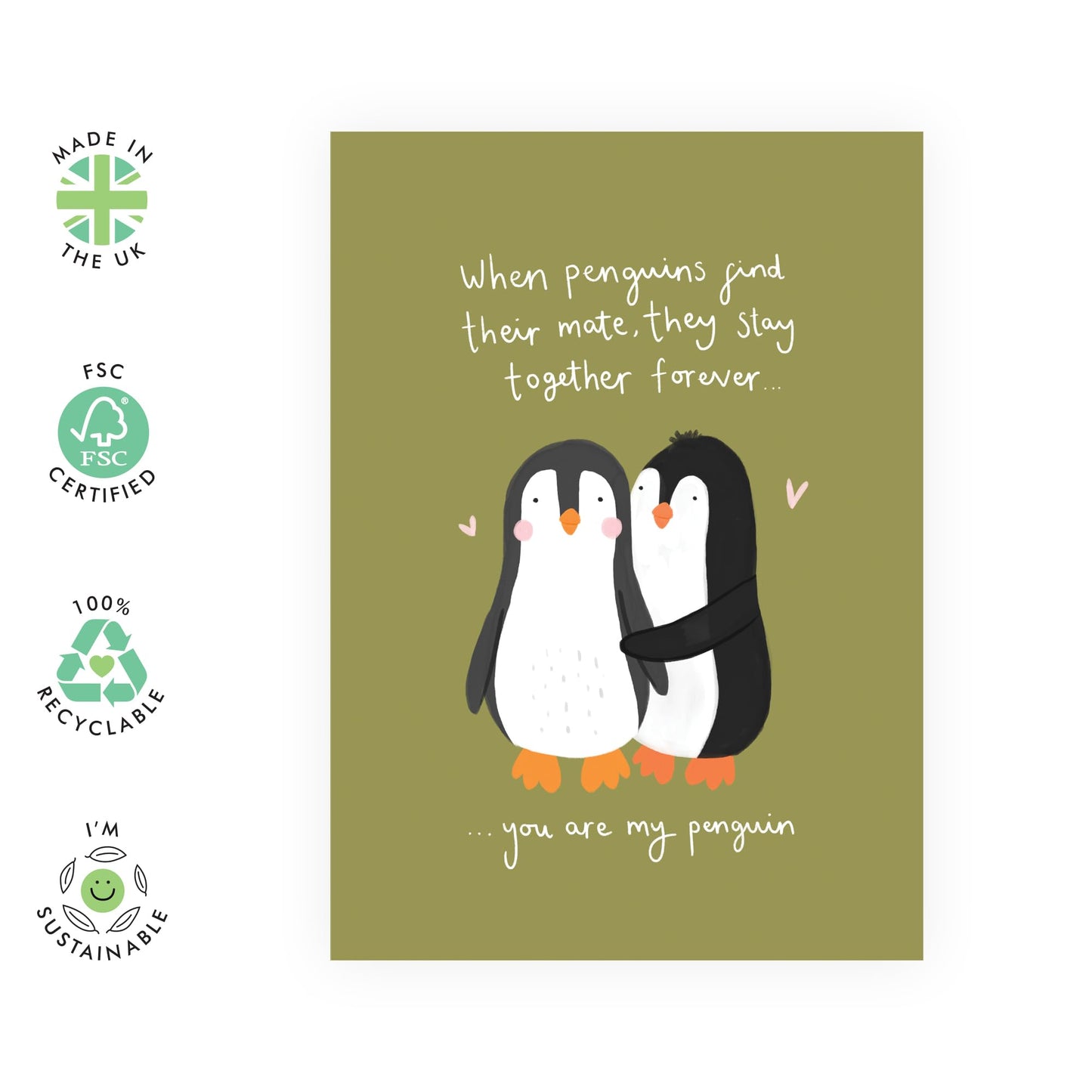 Love Cards For Her Him - You Are My Penguin - Sweet Anniversary Cards For Couples Fiance Husband Wife - Valentines Day Cards For Girlfriend Boyfriend - Comes With Fun Stickers By Central 23