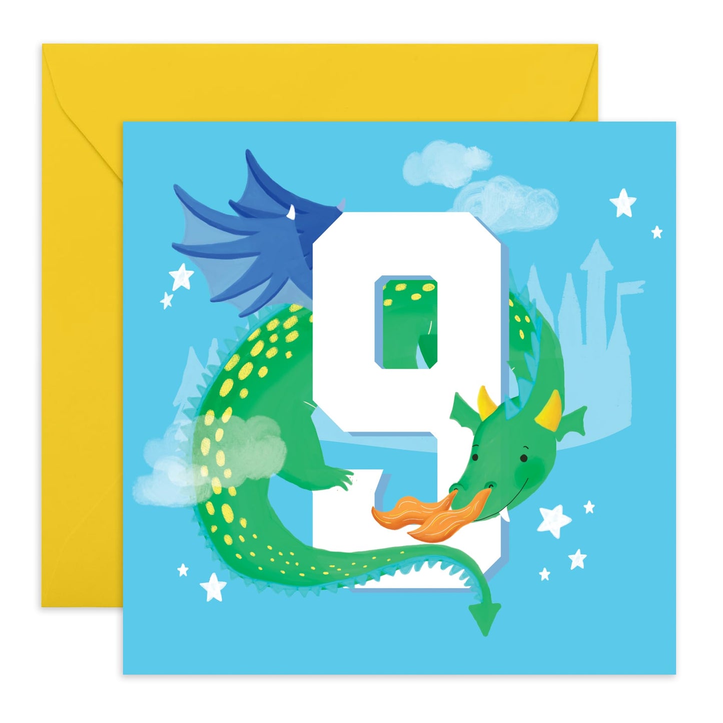 Ninth Birthday Card For Boys Girls - Dragon Age 9 - Happy 9th Birthday Greeting Card For Kids - Gift For Son Nephew Grandson - From Mum Dad - Nine Years Old - Child - Comes With Sticker By Central 23