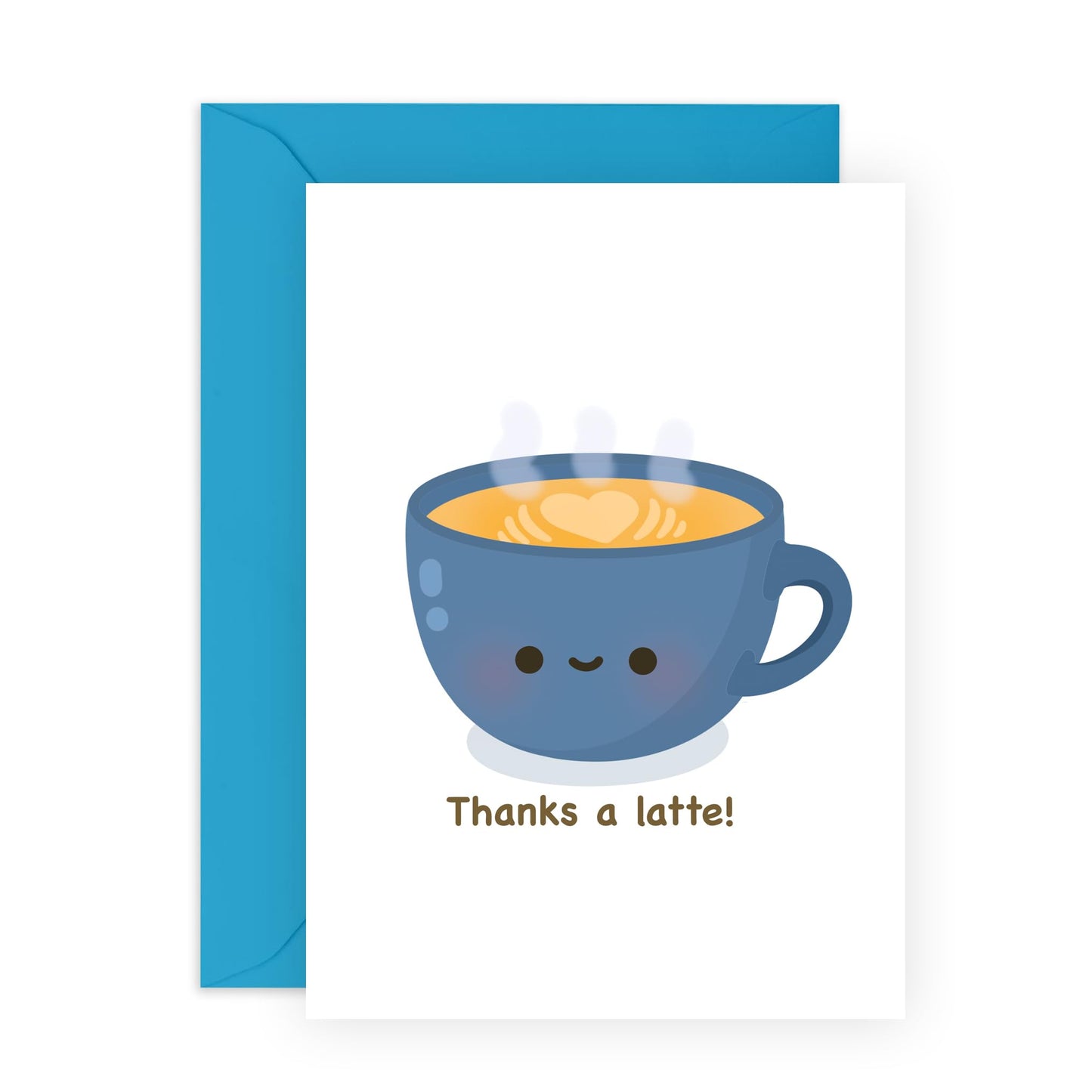 Cute Thank You Card For Men Women - Thanks A Latte - Pun - Appreciation Cards For Husband Wife Boyfriend Girlfriend - Anniversary Card - Comes With Stickers - By Central 23