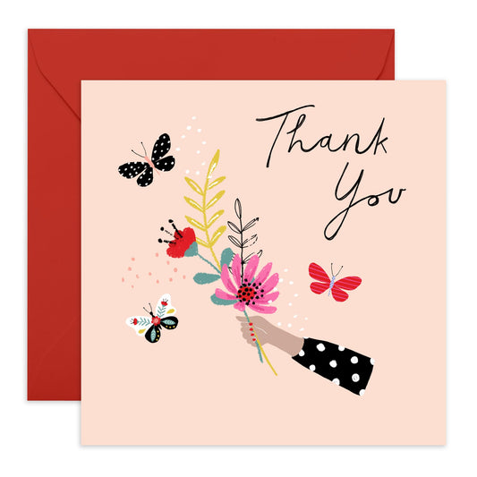 Thank You Notes With Envelopes For Men Women Friends Guests - Thank You Cards Wedding - Flowers Butterflies - For Baby Shower Party Celebration - Gifts For Him Her - Comes With Stickers By Central 23