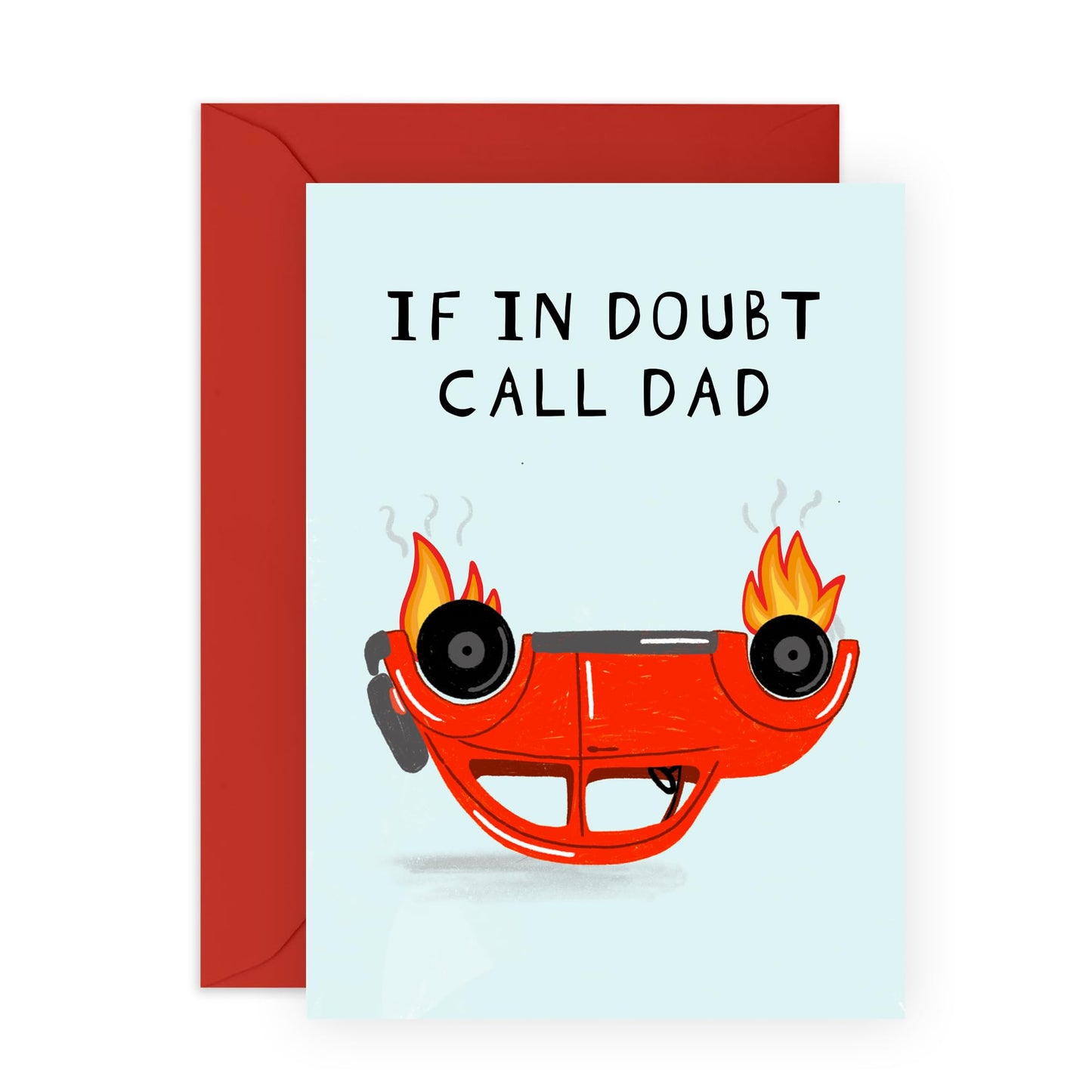 Dad Birthday Card From Daughter Son - If In Doubt Call Dad - Hilarious Greeting Cards For Men Papa Daddy - Thank You Gifts - Fathers Day Card Funny - Comes With Stickers By Central 23