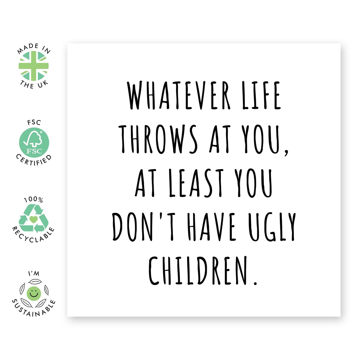 Hilarious Birthday Cards For Mum or Dad -' Ugly Children' - Funny Mothers Day Card Gift for Her, Mum, Mama, Mummy, Women, Ma , Fathers Day For Dad , From Son and Daughter- Comes With Stickers