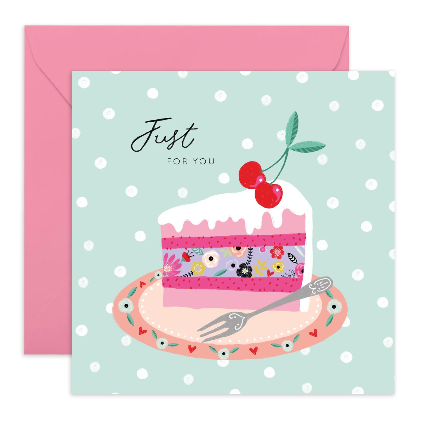 Birthday Card For Her - Just For You Cake Card - Greeting Card With Envelope - Sister Birthday Cards - Daughter Bday Card - Gifts For Women - Comes With Fun Stickers By Central 23