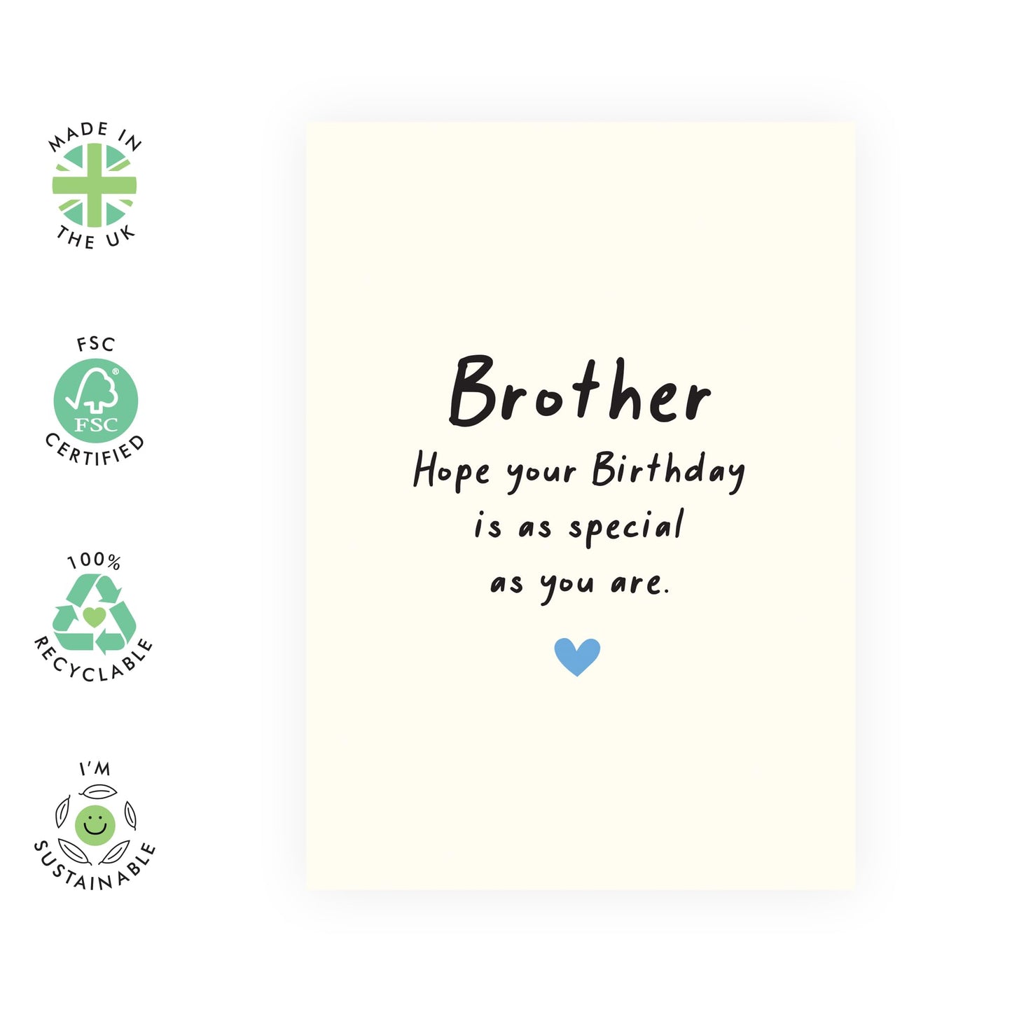 Sweet Brotherly Birthday Card - ' Brother ' Gifts for Brothers, Siblings, Family, Bro, Bruv, Mate - Love You Bro - Comes with Fun Stickers