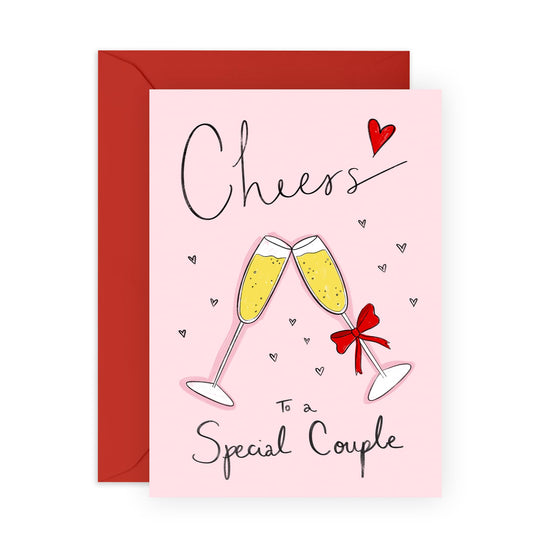 Greeting Card - 'CHEERS SPECIAL COUPLE' - Perfect for Celebrating Your Unique Bond - Ideal for Adding Appreciation to Your Anniversary or Any Special Occasion - Comes With Stickers By Central 23