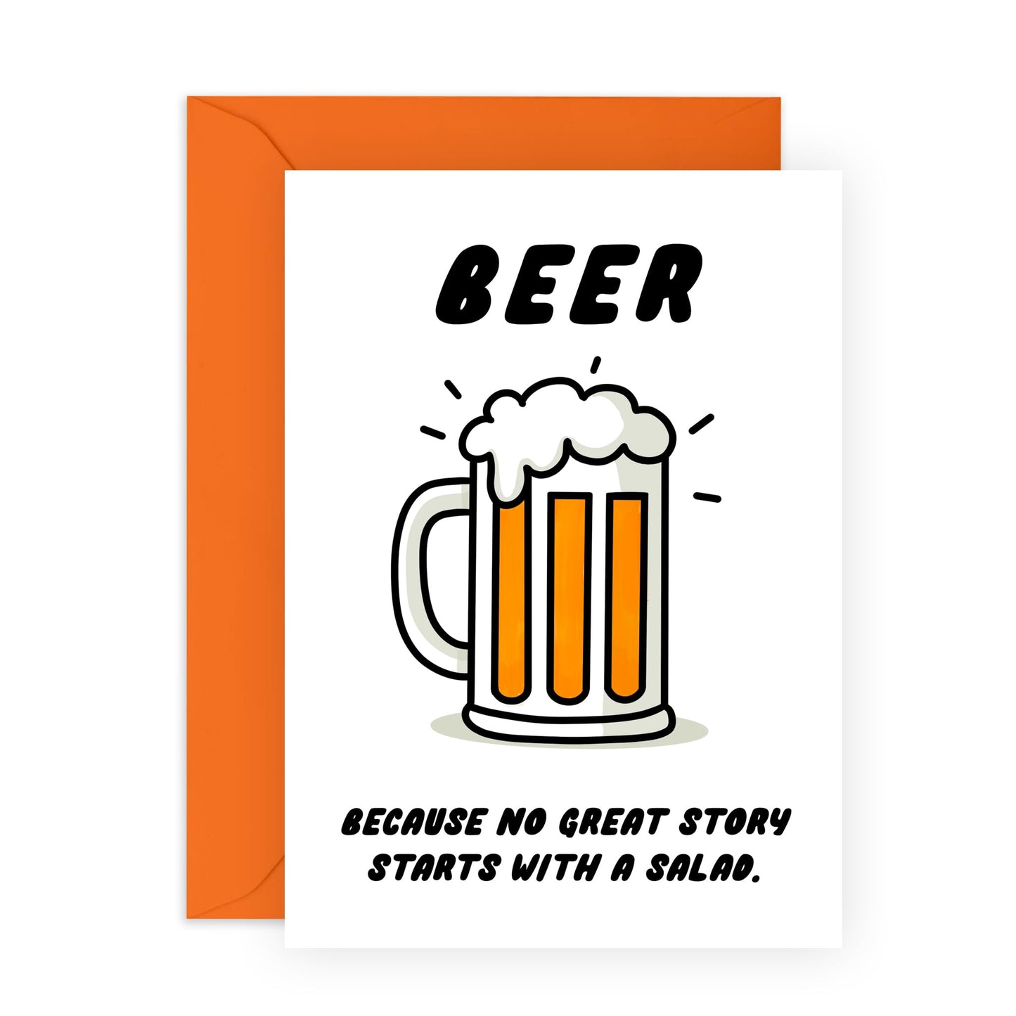 Funny Greeting Card - 'Beer' - Jokes for Friends, Birthday Celebrants, Workmates, Colleagues - Heading to the Pub - Comes with Fun Stickers