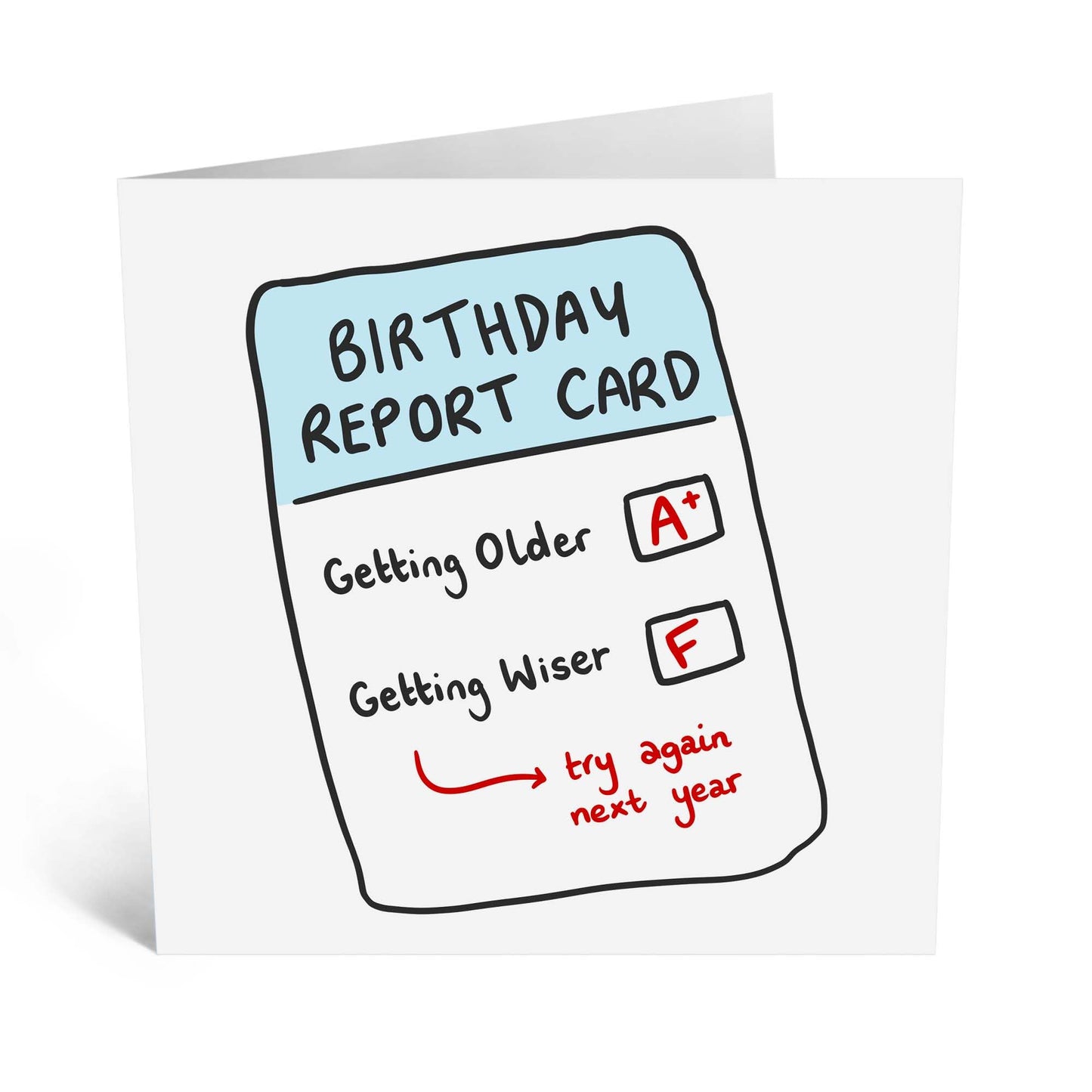 Funny Birthday Card - 'BIRTHDAY REPORT CARD' - Perfect for Celebrating Milestones with a Fun Twist - Ideal for Him, Her, Friends, Family, or Anyone Who Loves Humor - Comes With Stickers By Central 23