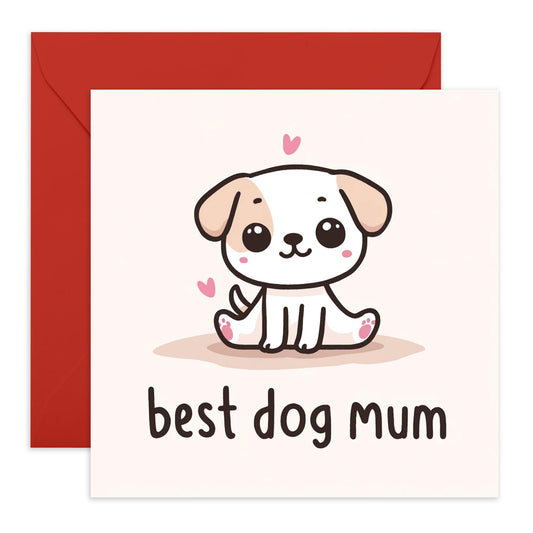 Dog Birthday Card - Best Dog Mum - Birthday Cards For Women - Mothers Day Card - Gift For Fur Parents Dog Mum - Greeting Cards From Pet - Comes With Stickers By Central 23