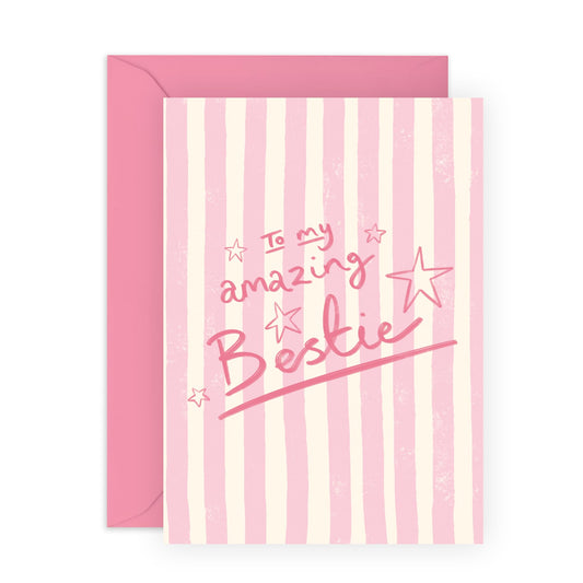 Bestie Birthday Card For Women - To My Amazing Bestie - Best Friend Birthday Card - Galentines' Day Card - Thank You Cards - I Love You Gifts For Her Bff - Comes With Cute Stickers By Central 23