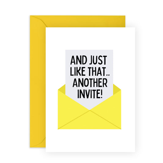 Funny Invitation Card - 'ANOTHER INVITE' - Perfect for Celebrating Any Occasion with a Touch of Humor - Ideal for Family Friends Parties Gatherings and Celebrations - Comes With Stickers By Central 23