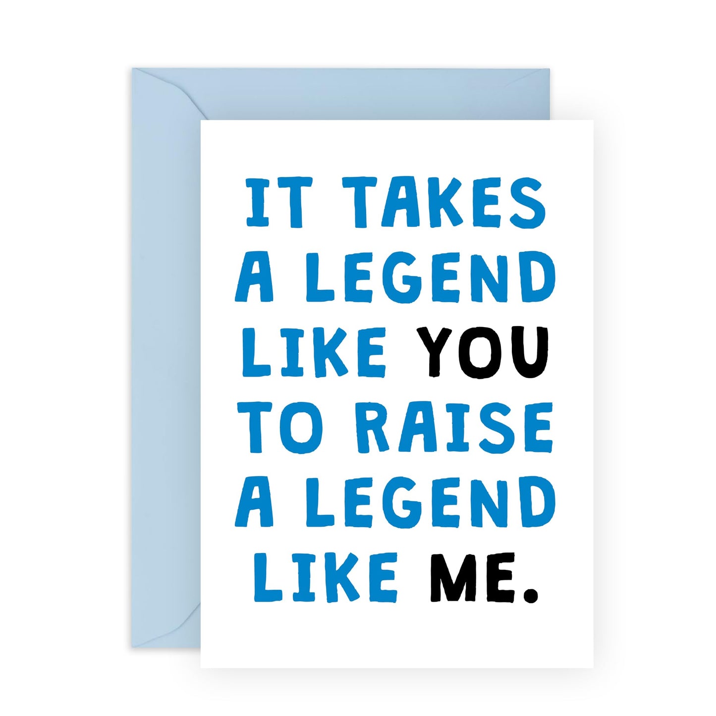Birthday Card For Parents - Legend Like You Blue - Fathers Day Cards For Dad Uncle - Mothers Day Cards For Mum Aunt Nan - Greeting Cards From Son Daughter - Comes With Fun Stickers By Central 23