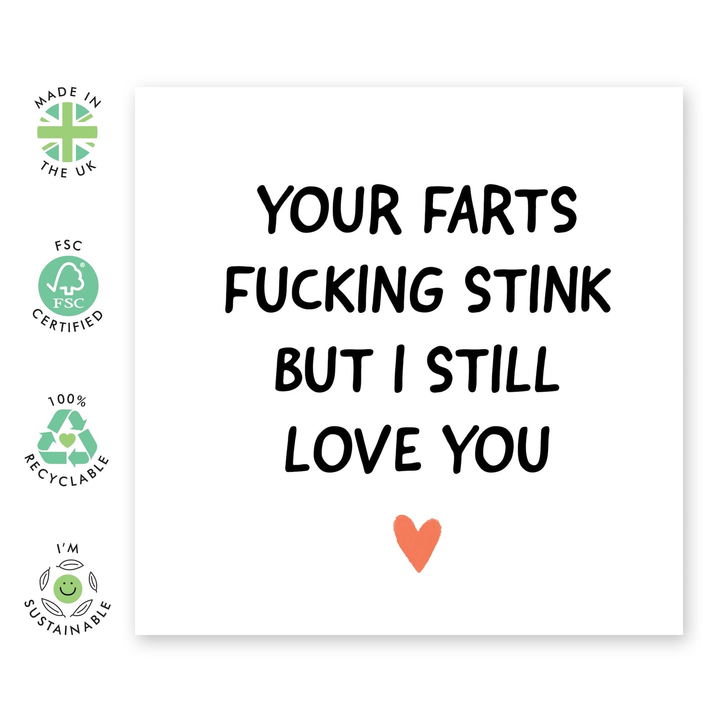 Hilarious Anniversary Day Card - 'Your Farts' - Valentines Gifts for Boyfriend, Husband, Wife, Girlfriend, Partner, Other Half, Married Couples - Stinking - Comes with Fun Stickers