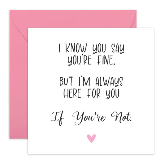Support and Concern Card for Grieving Friends & Family - Always Here For You' - Cards for Friends, Relatives, Colleagues, Co-worker, Best Friend, Cousin - Comfort - Comes with Fun Stickers