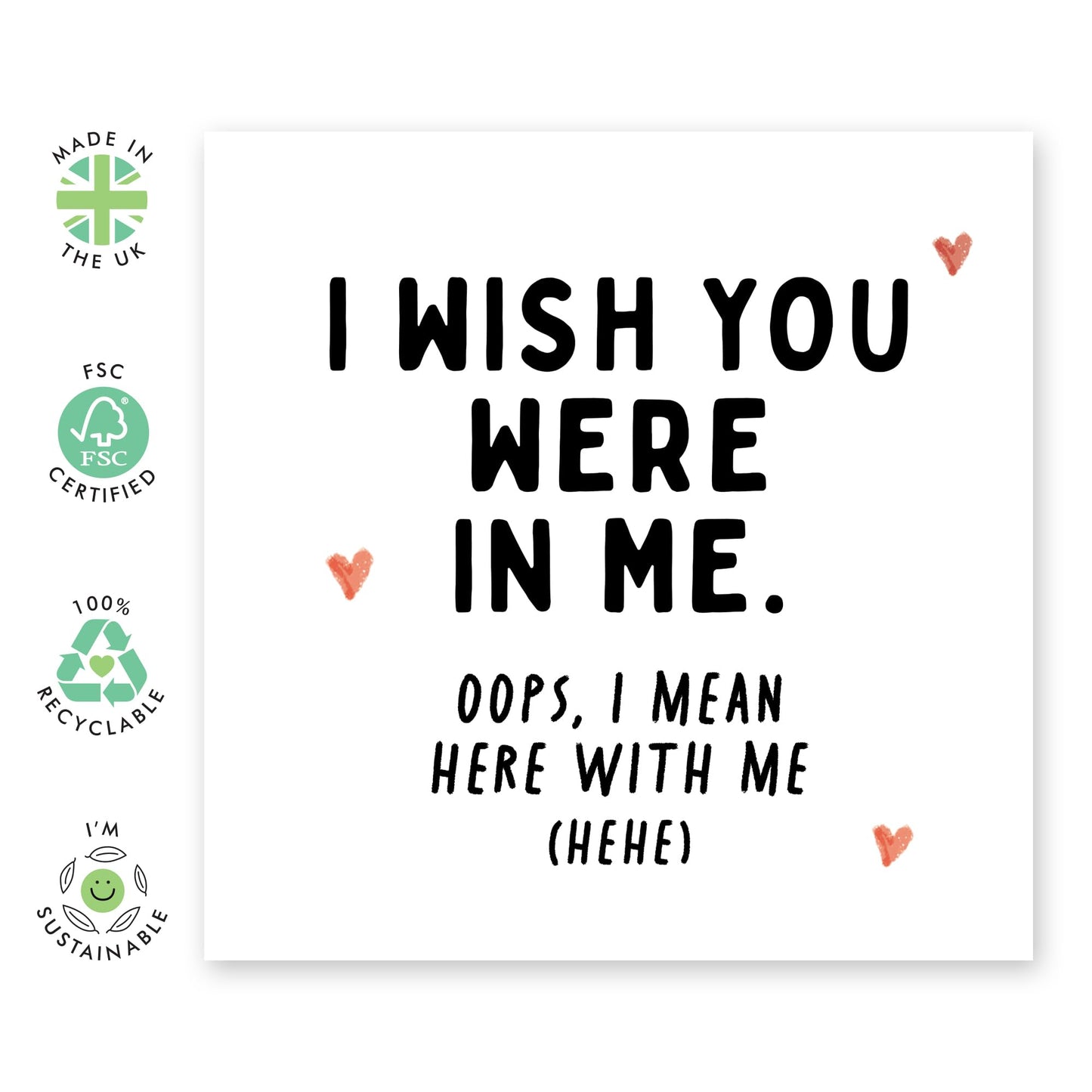 Love Cards For Boyfriend Valentines - I Wish You Was Here In Me - Anniversary Card For Husband Wife - Greeting Cards For Fiance - I Love You Gifts For Him Her - Comes With Fun Stickers By Central 23