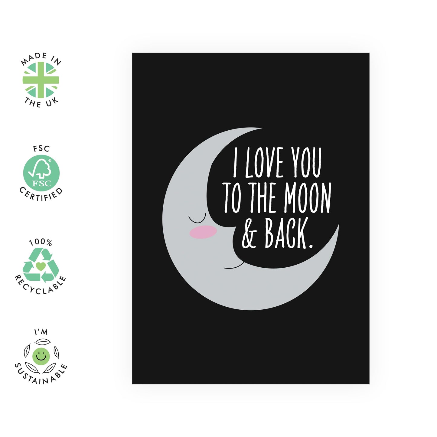 Anniversary Card For Boyfriend Girlfriend - Love You To The Moon & Back - Wedding Anniversary Card For Husband Wife - Valentines Day Card For Couple Partner - Comes With Stickers - By Central 23