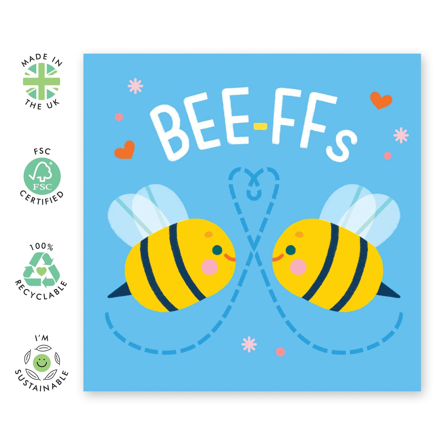 Best Friend Birthday Card For Men Women - Bee Ffs - Happy Birthday To My Fabulous Friend - Sweet Greeting Cards And Envelopes For Friends Bestie Bff Coworker - Comes With Stickers By Central 23