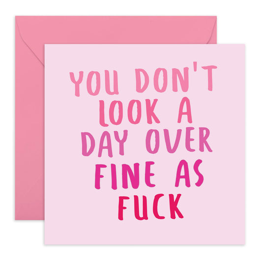 Funny Birthday Cards For Wife - You Don't Look A Day Over - Mum Birthday Cards - Hilarious Greeting Cards For Friends Aunt Sister - Gifts For Women - Comes With Fun Stickers - By Central 23