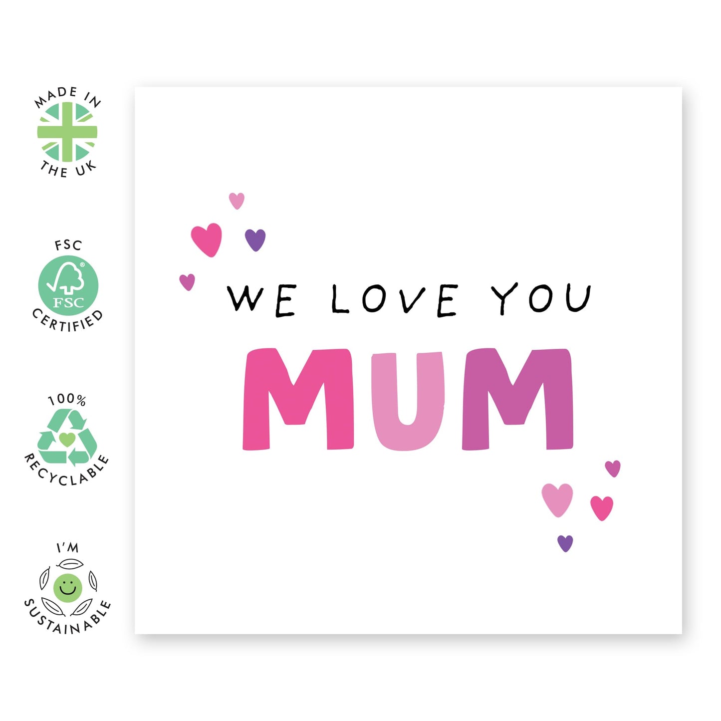 Happy Birthday Mum Card- We Love You Mum - Mother's Day Card For Women - Sweet Thoughtful Pretty - I Love You Gifts For Mama Mummy Mothers - Comes With Stickers And Envelope By Central 23
