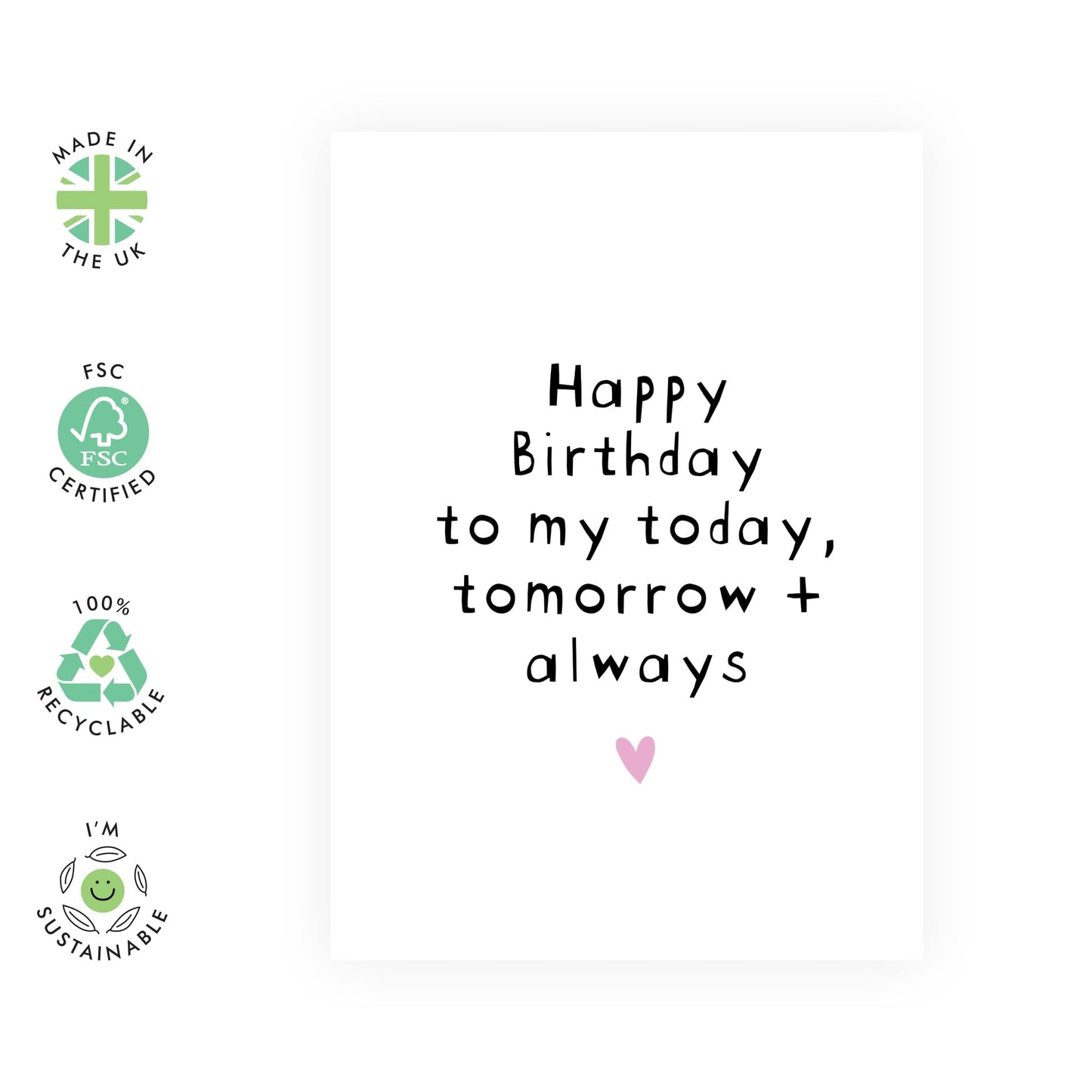 Husband Birthday Card - Today Tomorrow And Always - Sweet Greeting Card For Partner Wife Fiance - Sweet Couples Gifts For Men And Women - Comes With Cute Stickers By Central 23