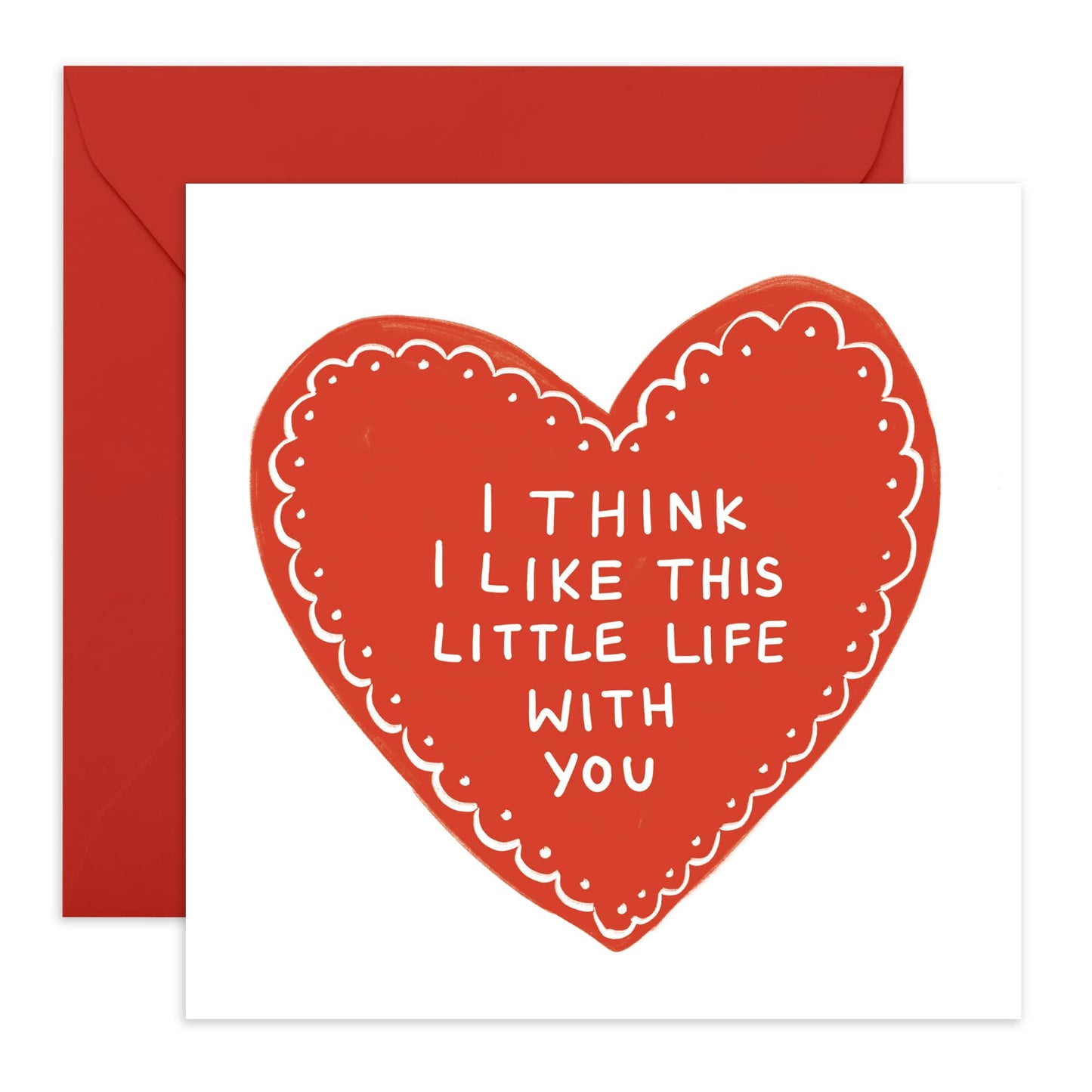 Love Cards For Him Her - I Like This Little Life Heart - Valentines Day Card Girlfriend Boyfriend - Anniversary Card Couple Fiance - Husband Wife Greeting Cards - Comes With Stickers By Central 23