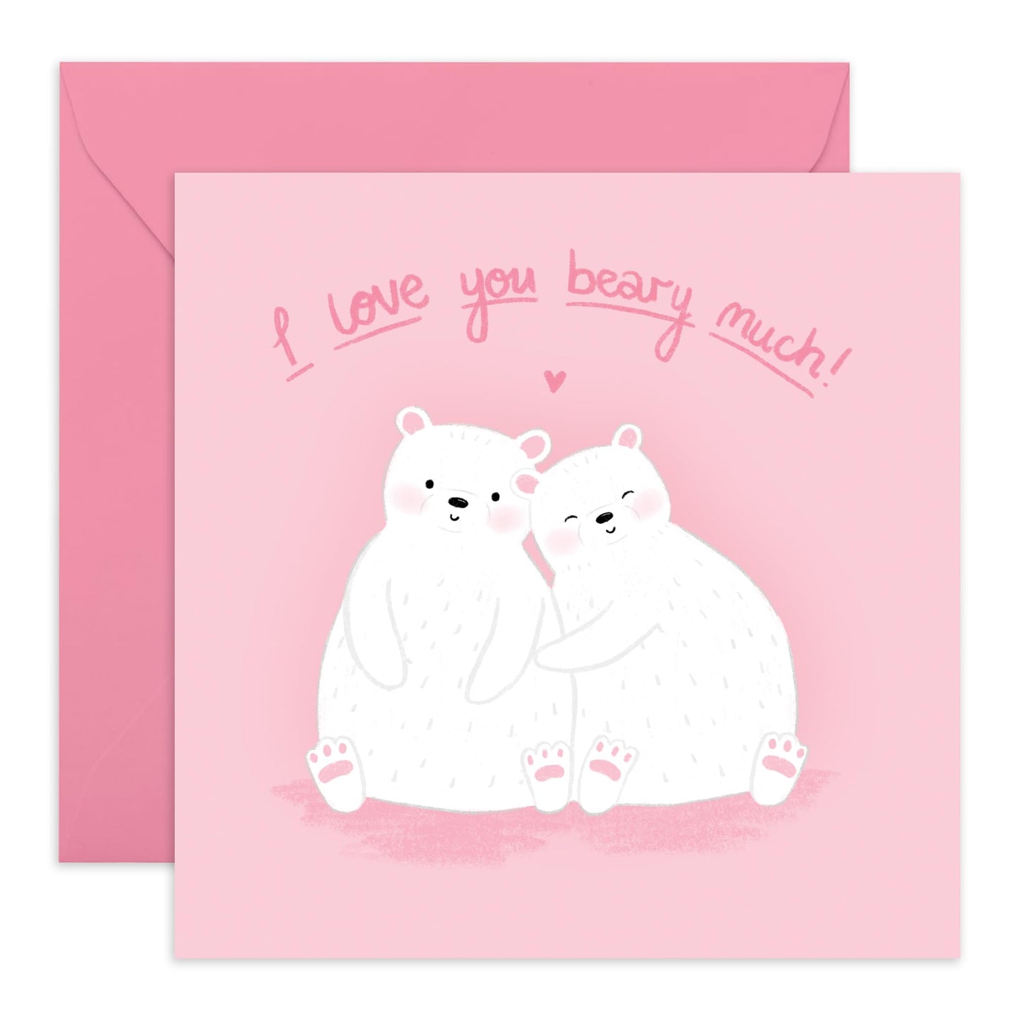 Husband Anniversary Card Polar Bear - I Love You Beary Much - Sweet Valentine's Card For Couple - Wife Birthday Card - I Love You Gifts For Him Her - Comes With Cute Stickers By Central 23