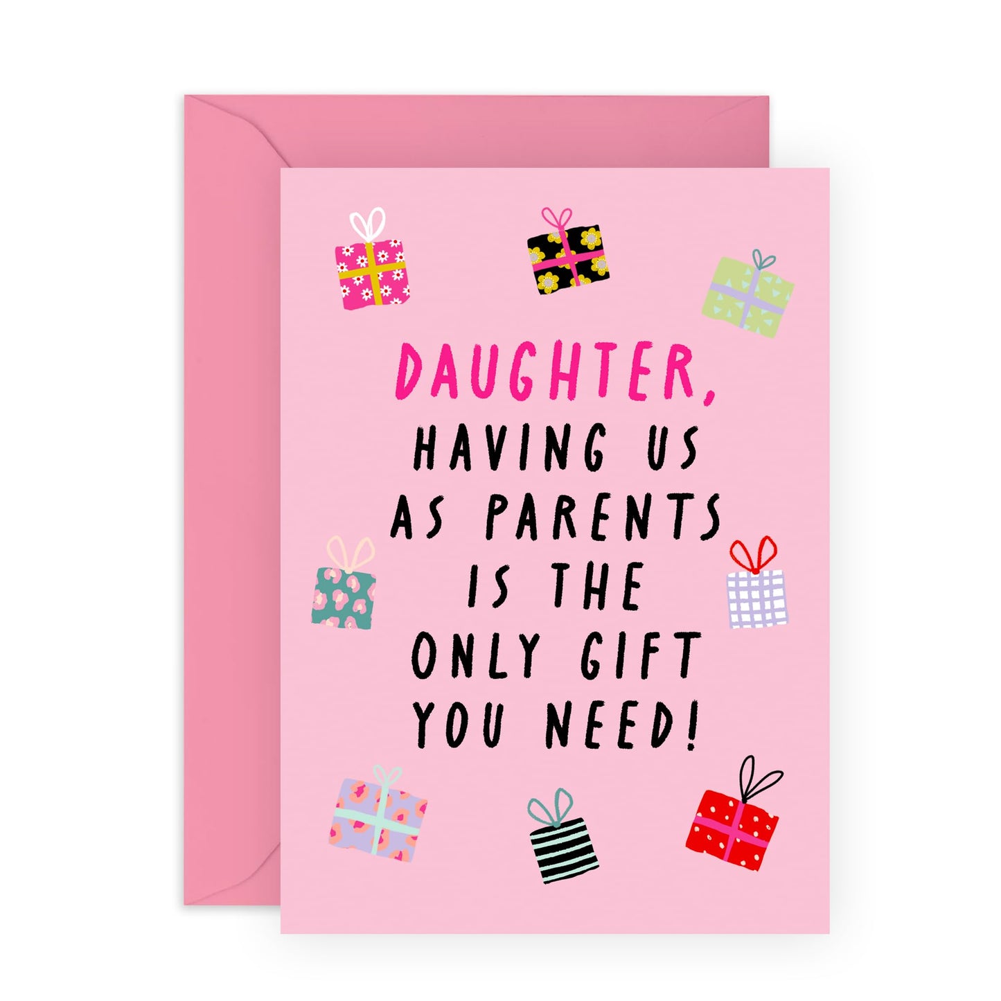 Happy Birthday Daughter Cards - Having Us As Parents - Daughter Birthday Card For Girls - Gifts For Women - Greeting Cards For Her - From Mum Dad - Comes With Fun Stickers By Central 23