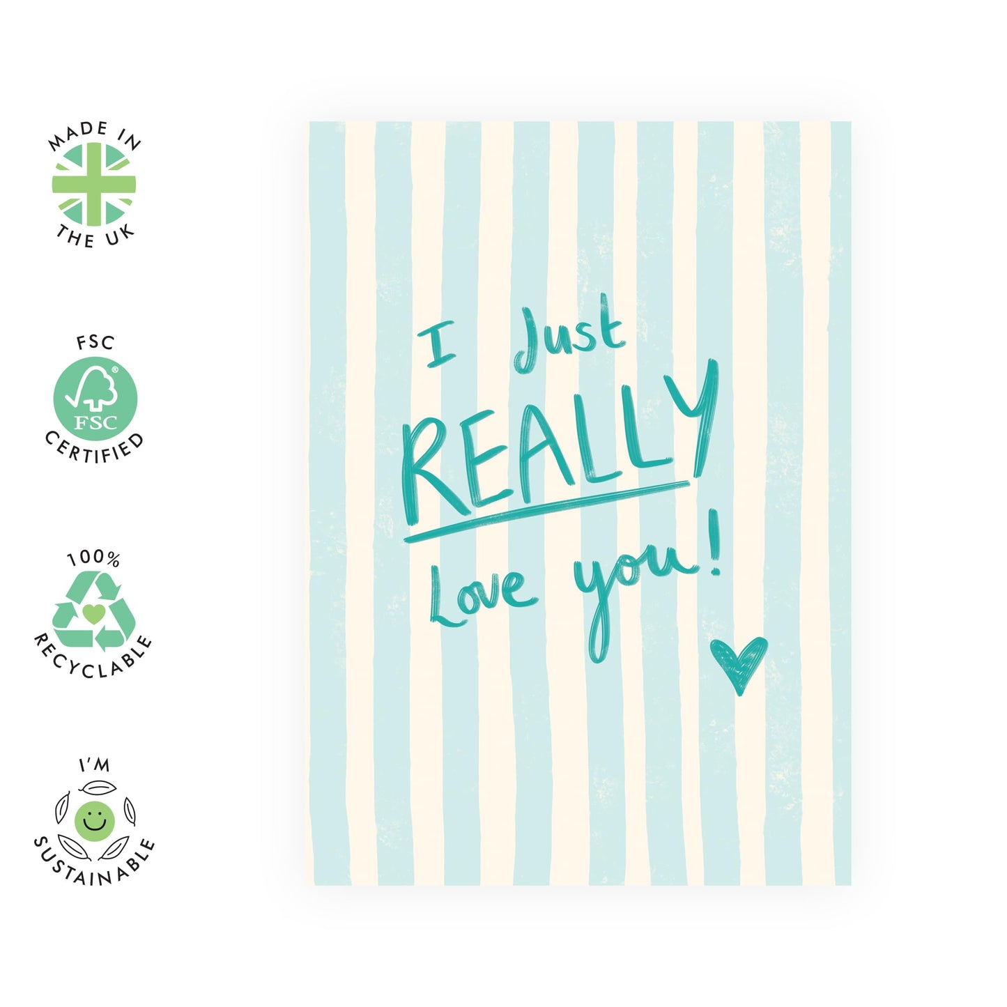 I Love You Gifts For Him - I Just Really Love You - Boyfriend Birthday Card - Love Cards For Her - Anniversary Card For Couple Girlfriend Partner Special Friend - Comes With Stickers By Central 23