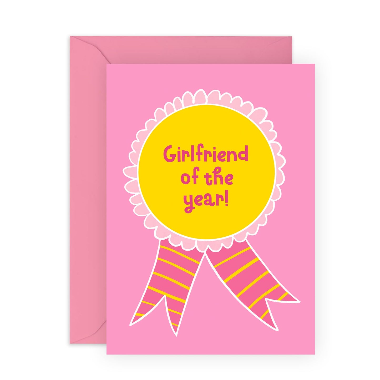 Valentines Card For Girlfriend - Girlfriend Of The Year - Anniversary Card For Her - Greeting From Fiancé - From Boyfriend- Romantic Card For Her - Comes With Stickers By Central 23