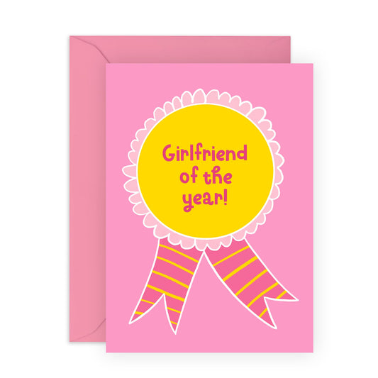 Valentines Card For Girlfriend - Girlfriend Of The Year - Anniversary Card For Her - Greeting From Fiancé - From Boyfriend- Romantic Card For Her - Comes With Stickers By Central 23