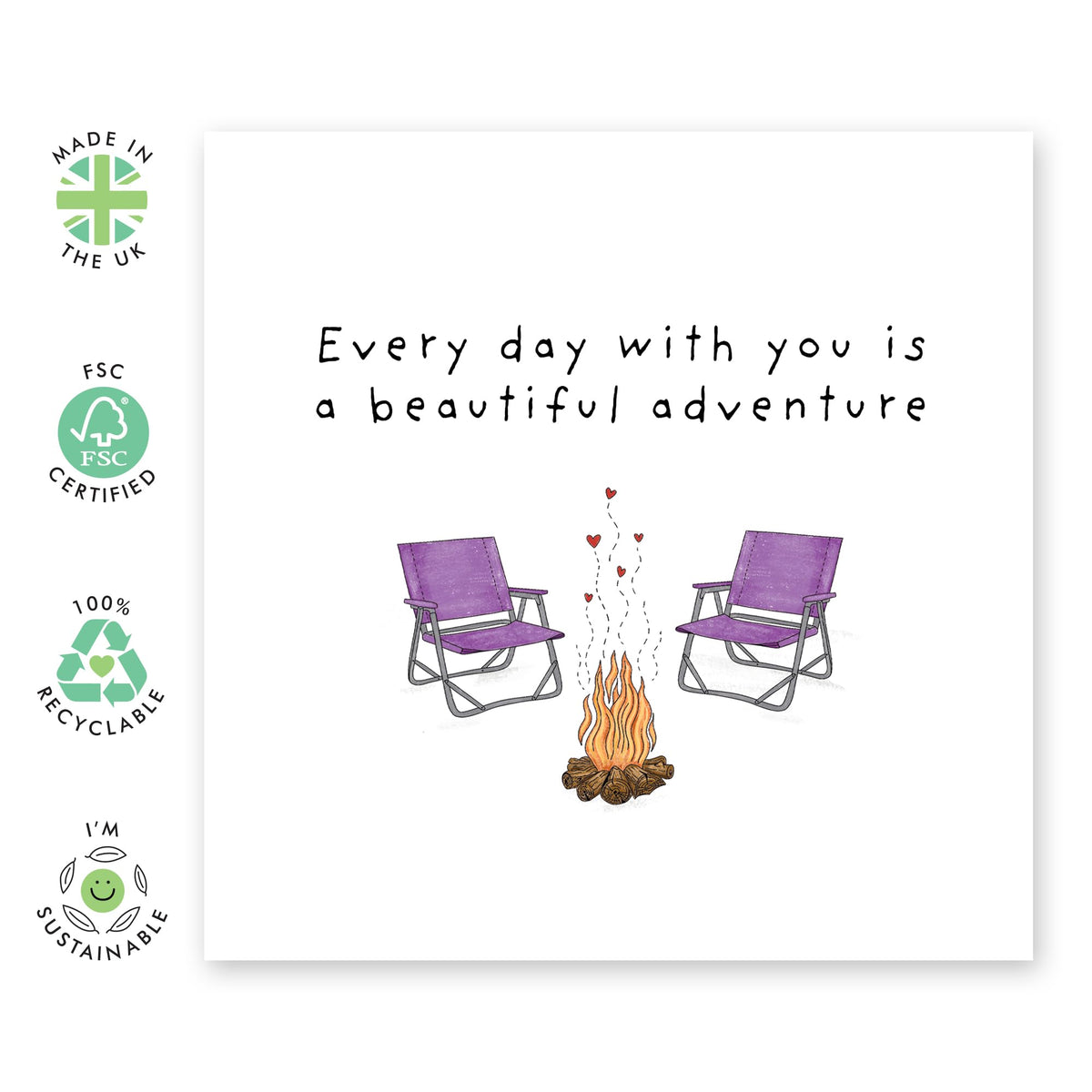 Boyfriend Birthday Card - Every Day With You Is A Beautiful Adventure - Happy Anniversary Card For Husband Wife Partner - I Love You Gifts - Valentines Day Cards - Comes With Stickers By Central 23
