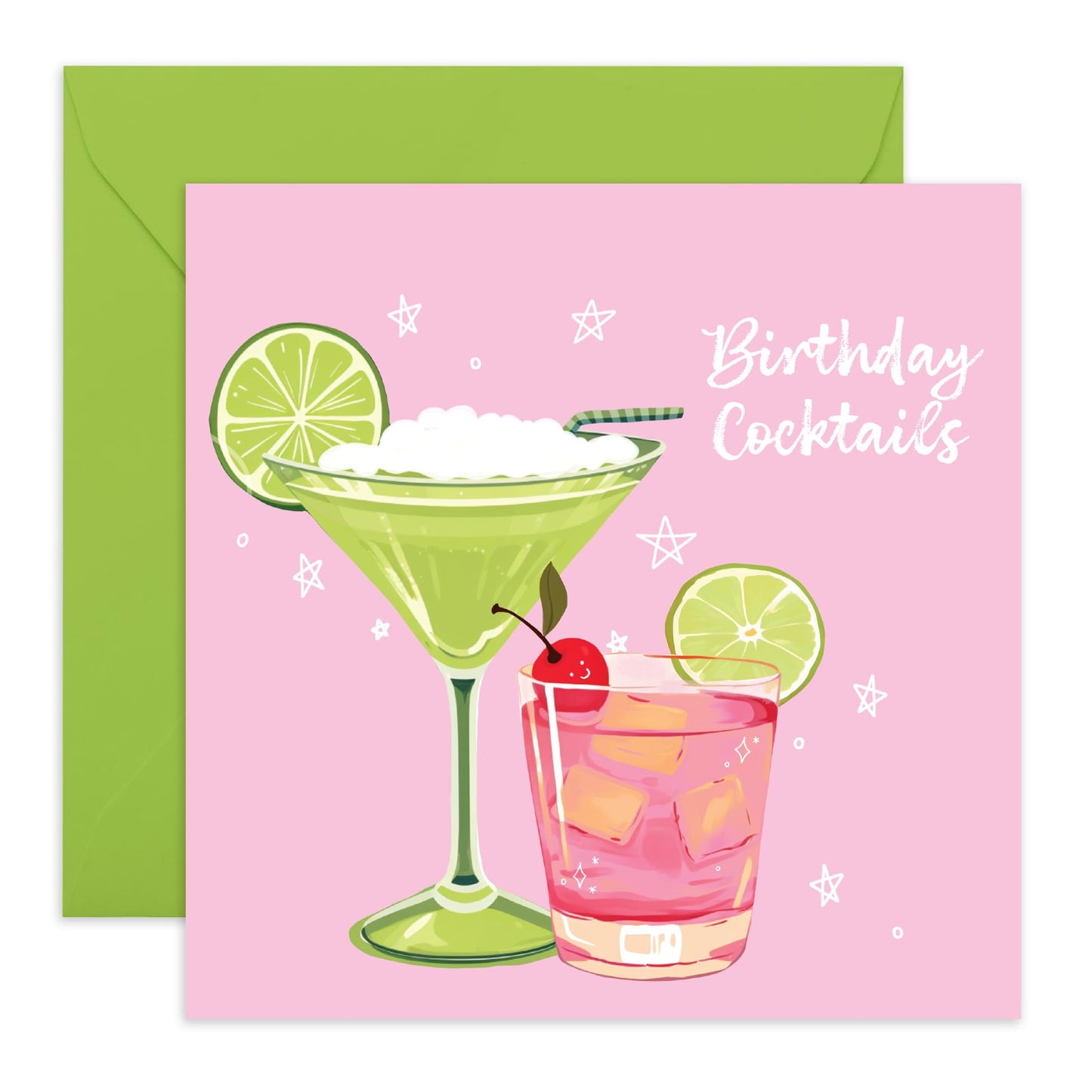 Birthday Cards For Her - Birthday Cocktails - Party Birthday Cards For Mum Mummy - Aunt Auntie - Funny Greeting Card - Gift For Sister - Comes With Stickers By Central 23