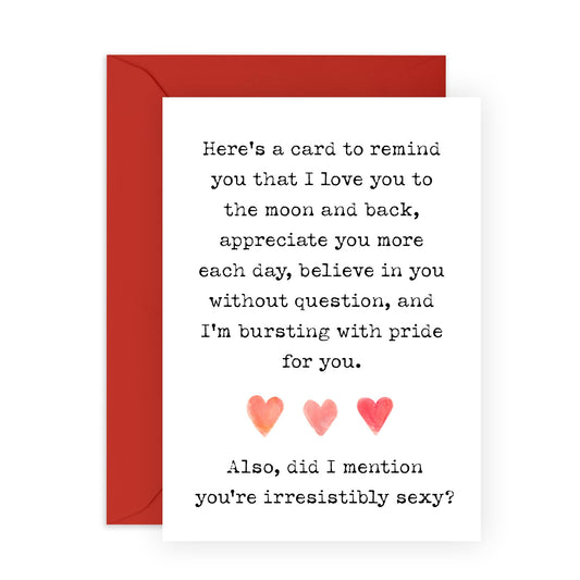 Heartfelt Card - 'CARD TO REMIND YOU' - For Her Him Boyfriend Girlfriend Wife Husband - Perfect for a Thoughtful Message - Ideal for Anniversaries or Any Occasion - Comes with Stickers by Central 23