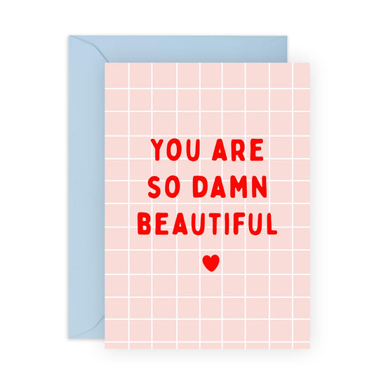 Valentines For Girlfriend - You Are So Damn Beautiful - I Love You Gifts For Him Her - Anniversary Card For Husband Wife - Greeting Cards For Fiance - Comes With Fun Stickers By Central 23